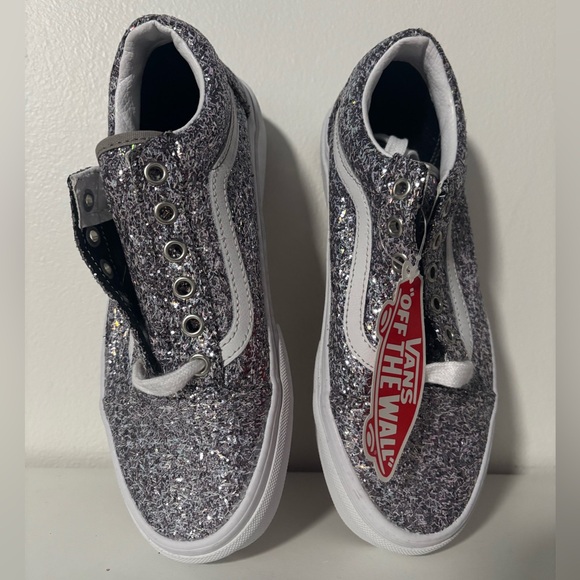 Vans Old Skool Silver Glitter Sneakers - Picture 2 of 5